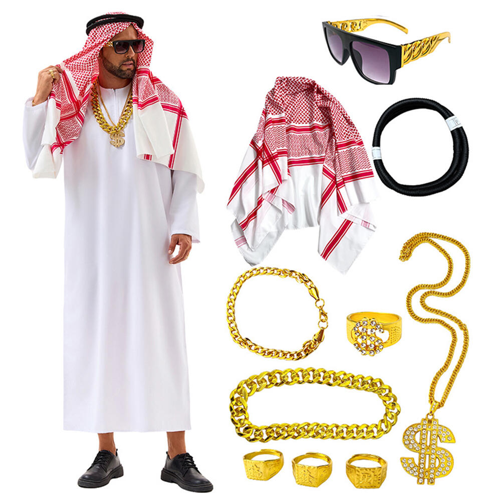 Men Accessories Uae - Kostum Dubai Arab UEA Sheik Cosplay
