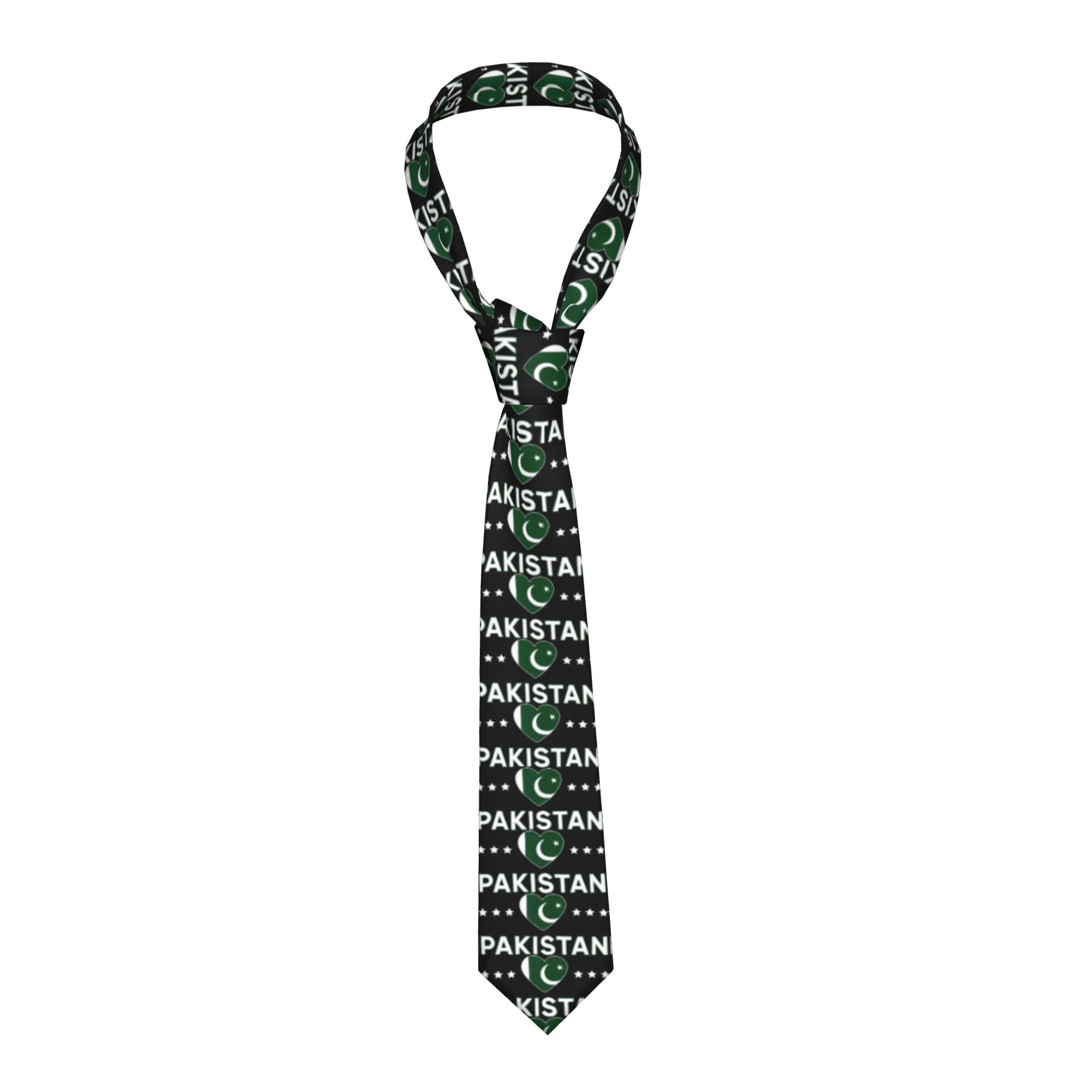 Men Accessories In Pakistan - Dasi Bendera Pakistan Vintage Motif Hati,