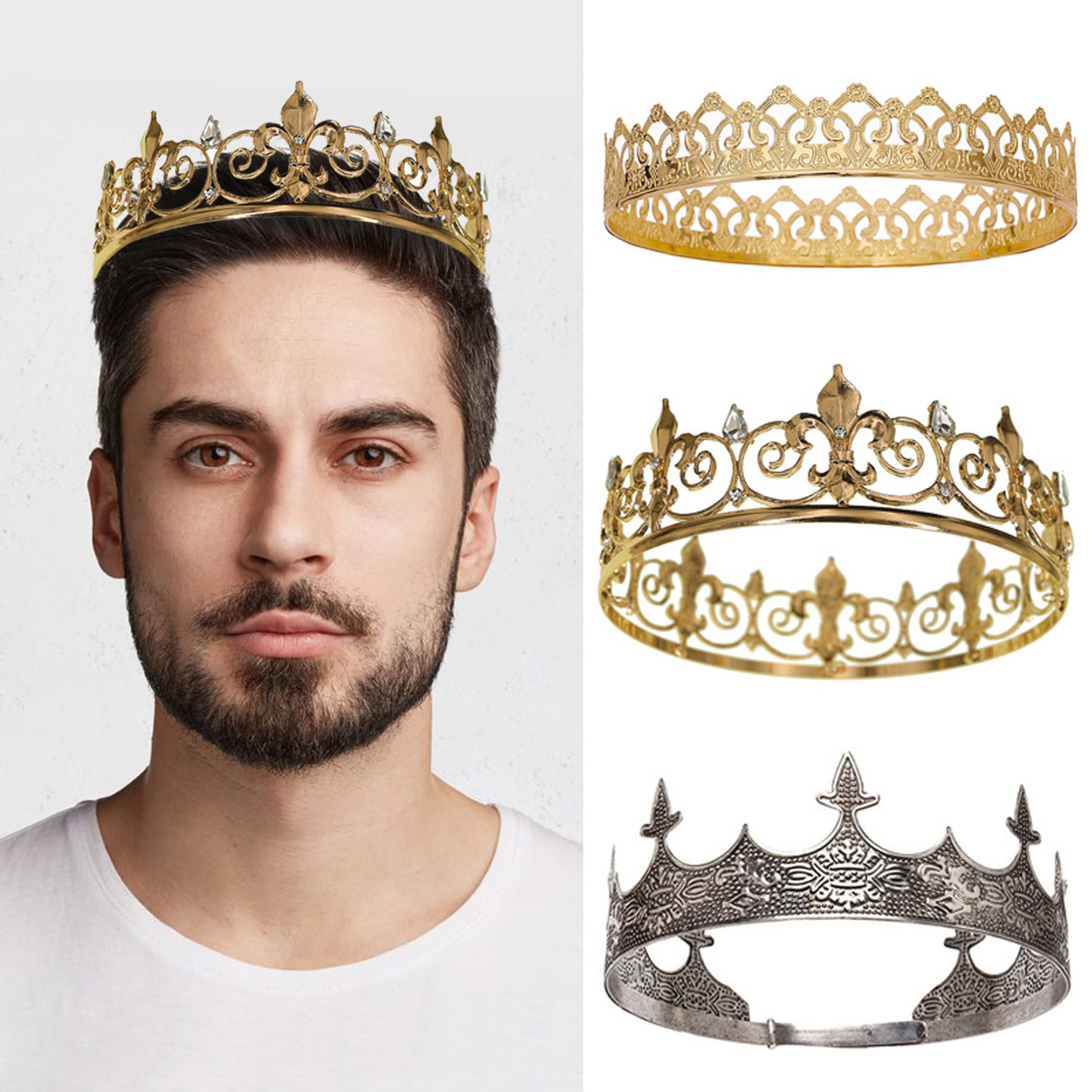 Men Accessories Hat - Mahkota Ratu Raja Kerajaan untuk Pria/Wanita