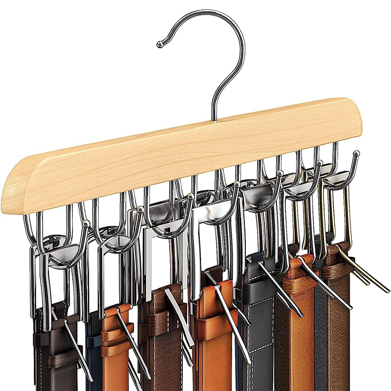 Men'S Accessories Organizer For Wardrobe - Rak sabuk kayu gantungan penyimpanan wanita