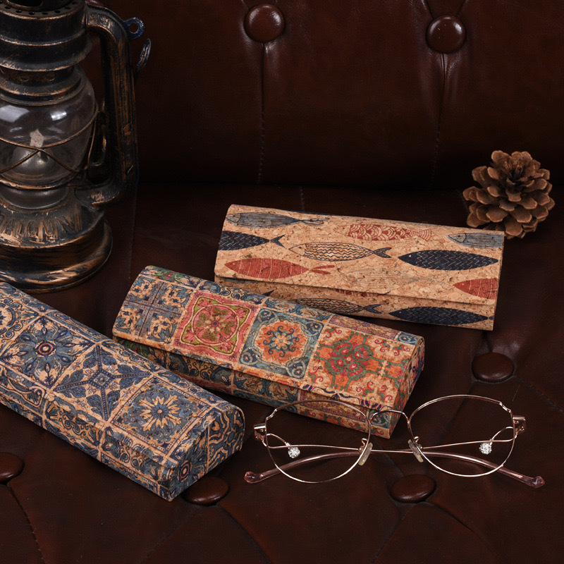 Men Accessories Look - **Kotak Kacamata Gabus Alami, Casing Kacamata