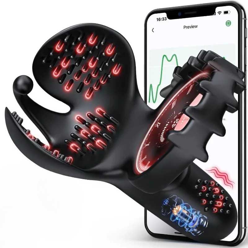 Men Accessories App - Cincin Penis Vibrator Kontrol Aplikasi, Cincin