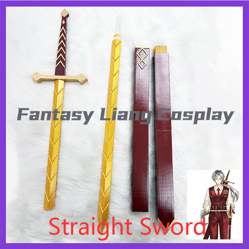 Men Accessories For Party - Pedang Lurus Properti Cosplay Game Limbus