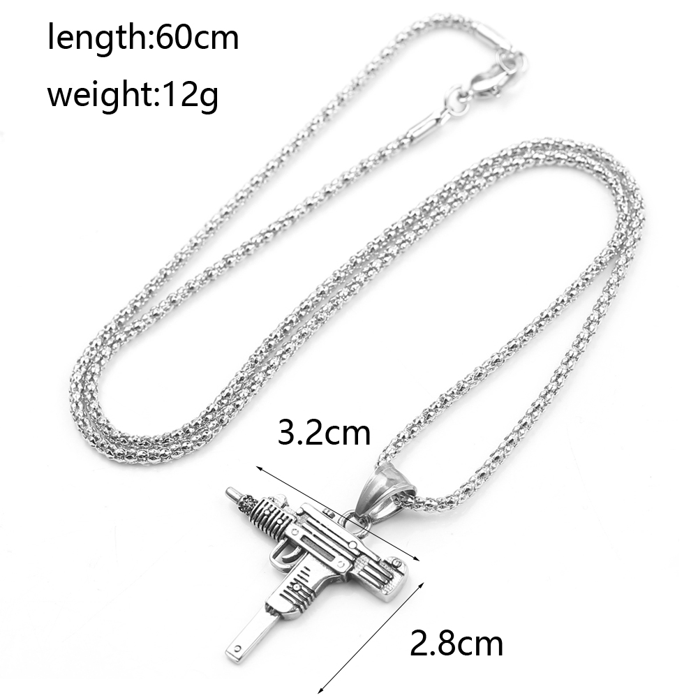 Kalung Liontin Senapan Mesin U - Men Accessories Necklace ulasan dan harga