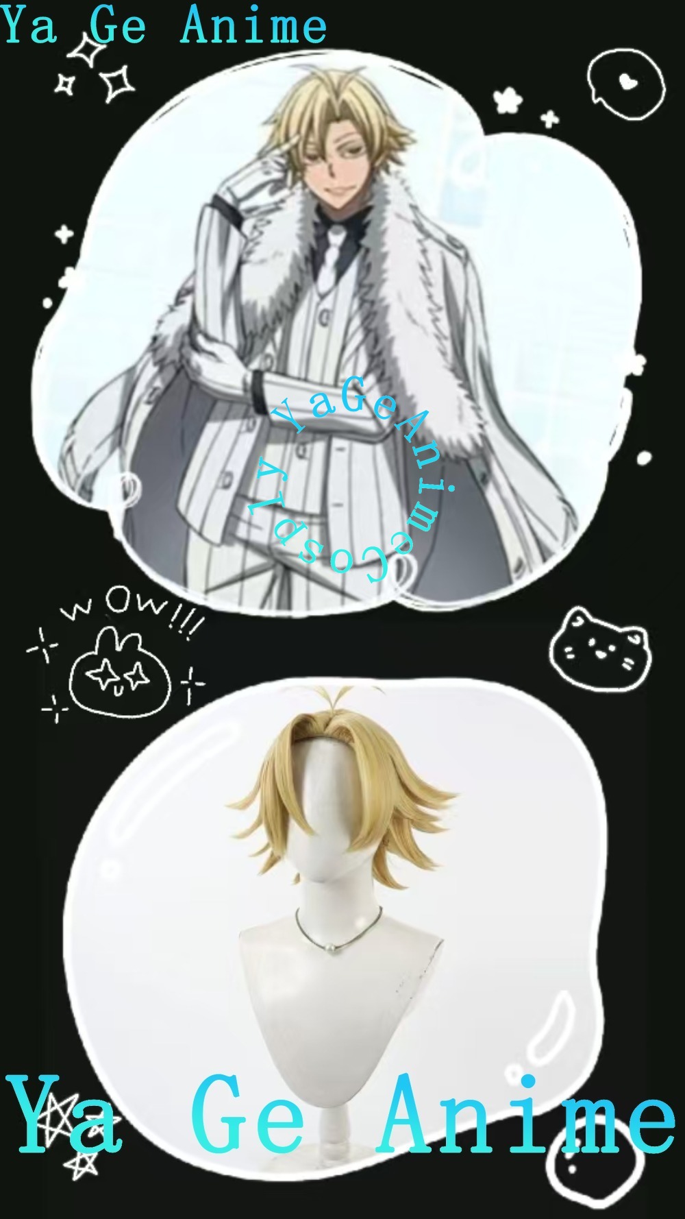 Wig Cosplay Tougen Anki Momomi - Men Accessories Look ulasan dan harga