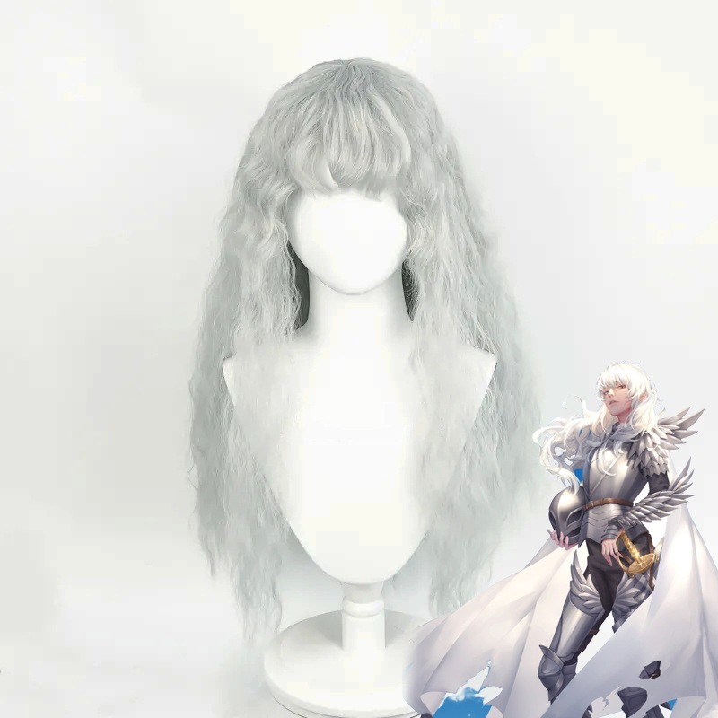 Wig Cosplay Anime Game Berserk - Men Accessories In Silver ulasan dan harga
