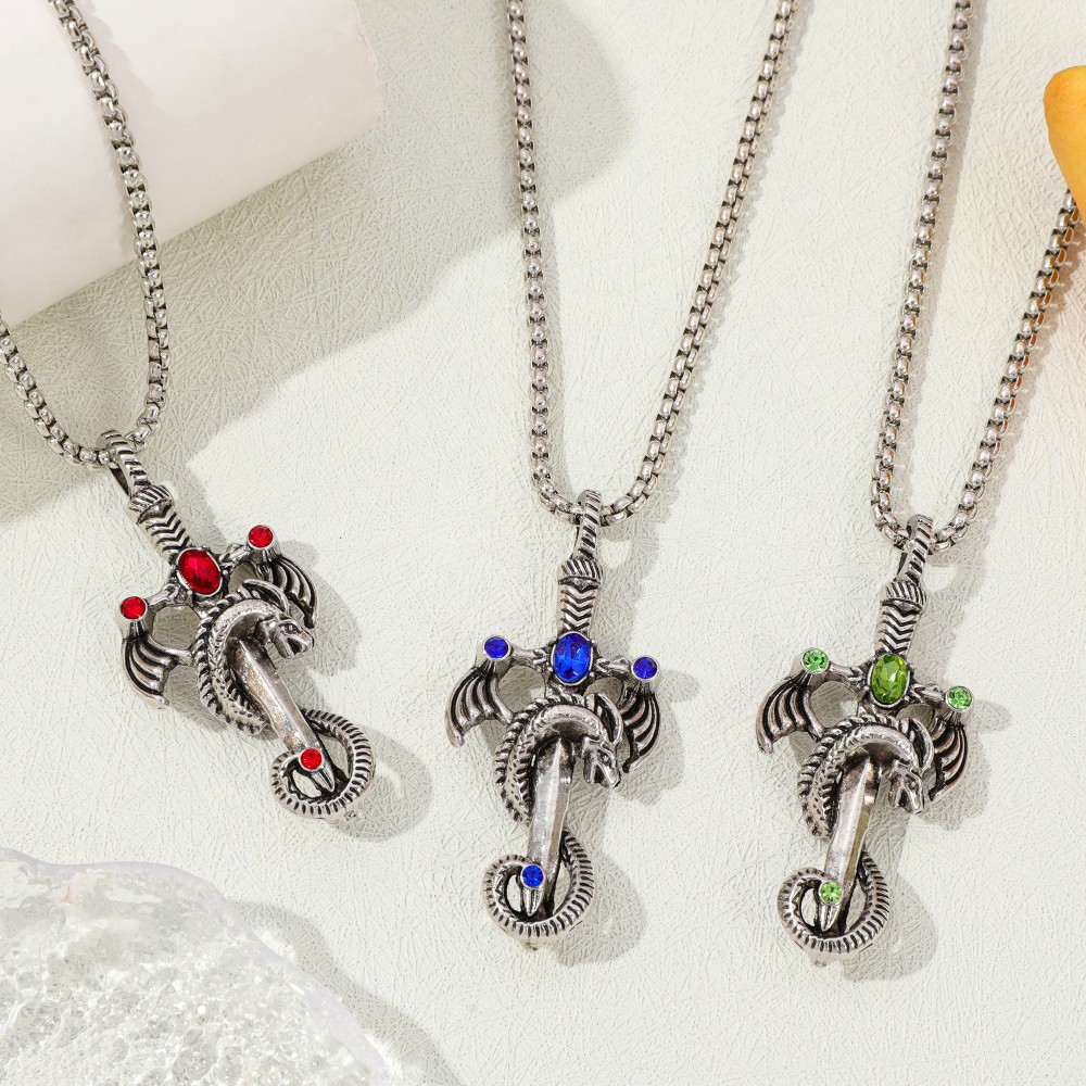 Kalung Paduan Pedang Naga Perm - Men Accessories Necklace ulasan dan harga