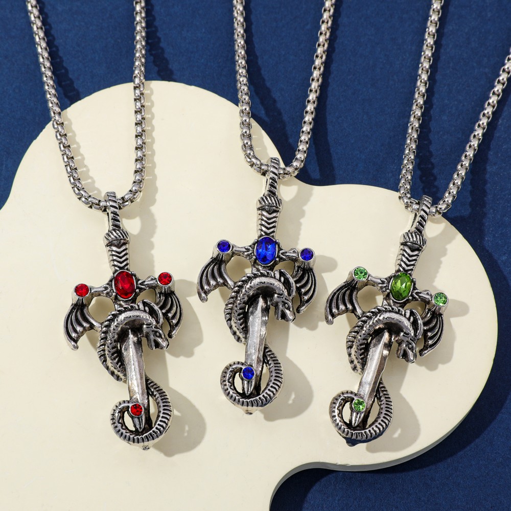 Kalung Paduan Pedang Naga Perm - Men Accessories Necklace ulasan dan harga