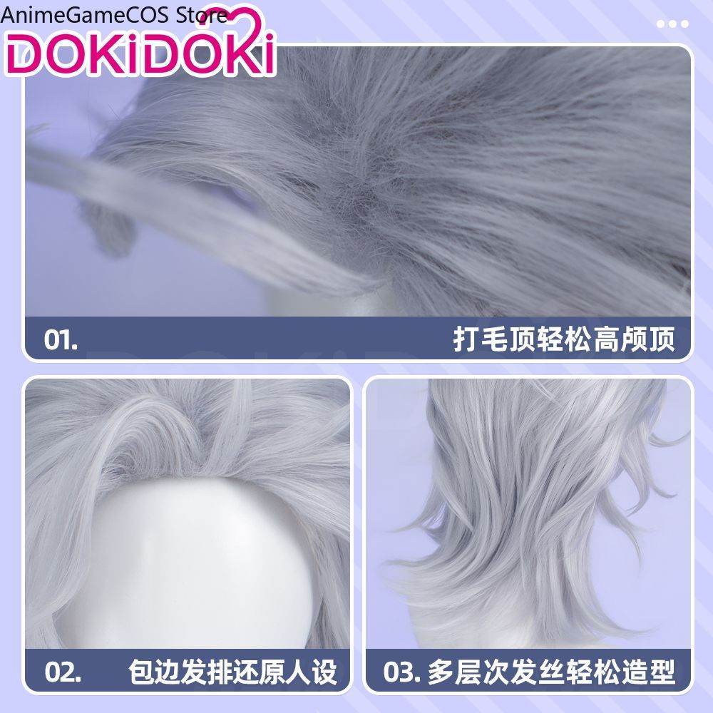 Wig Cosplay Anime Record Of Ra - Men Accessories In Silver ulasan dan harga