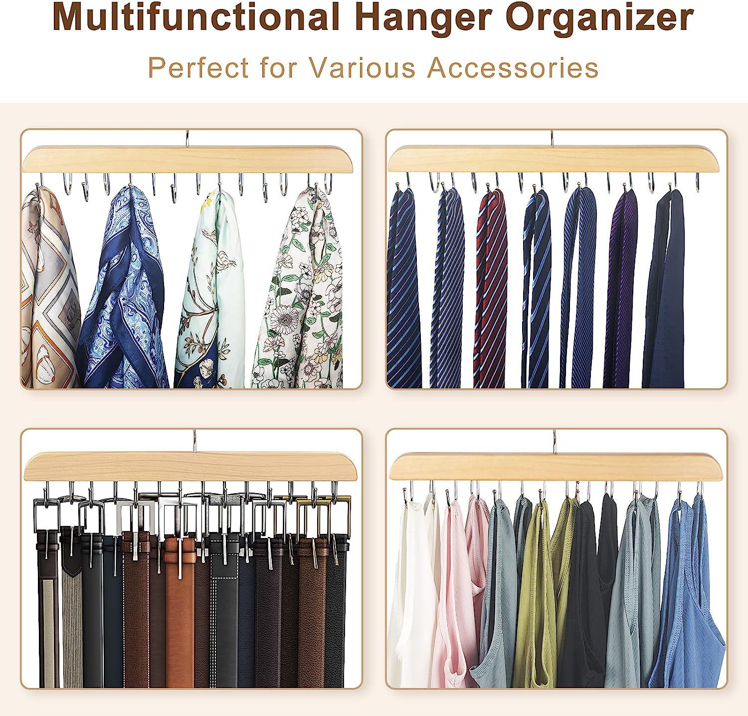 Rak sabuk kayu gantungan penyi - Men'S Accessories Organizer For Wardrobe ulasan dan harga