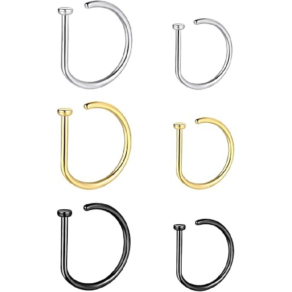 4 Paket Cincin Hidung Bentuk D - Men Accessories Ring ulasan dan harga
