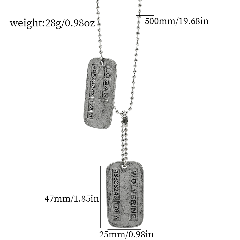 Kalung Kartu Militer X-Men Wol - Men Accessories Necklace ulasan dan harga