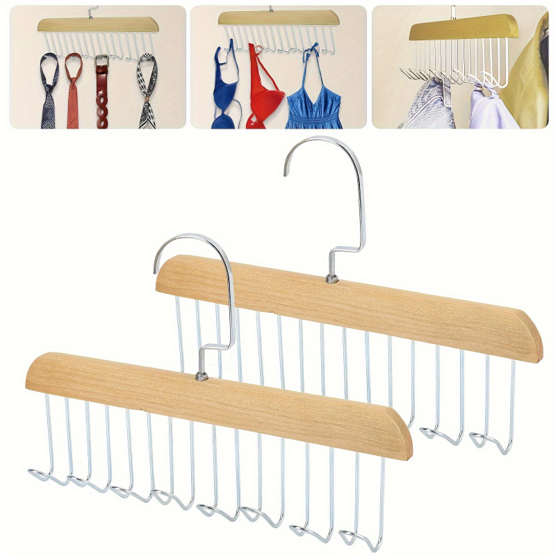 8 hook rak sabuk kayu gantunga - Men'S Accessories Organizer For Wardrobe ulasan dan harga
