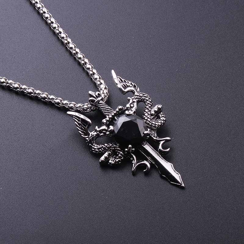 Kalung Salib Permata Hitam Nag - Men Accessories Necklace ulasan dan harga